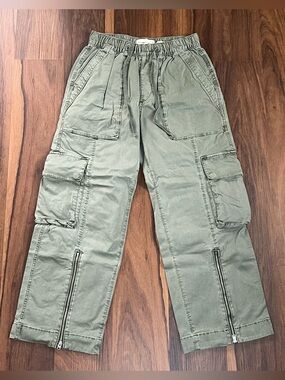 Abercrombie and Fitch wide leg pull on cargo pants with drawstring waist